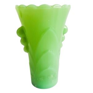 Vintage Jadeite Green Glass Flower Vase